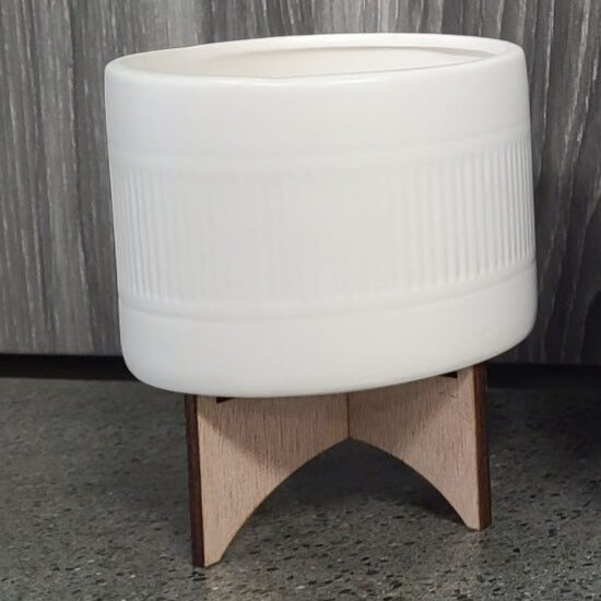 5" White Ribbed Cylinder Set - Urban Sprouts