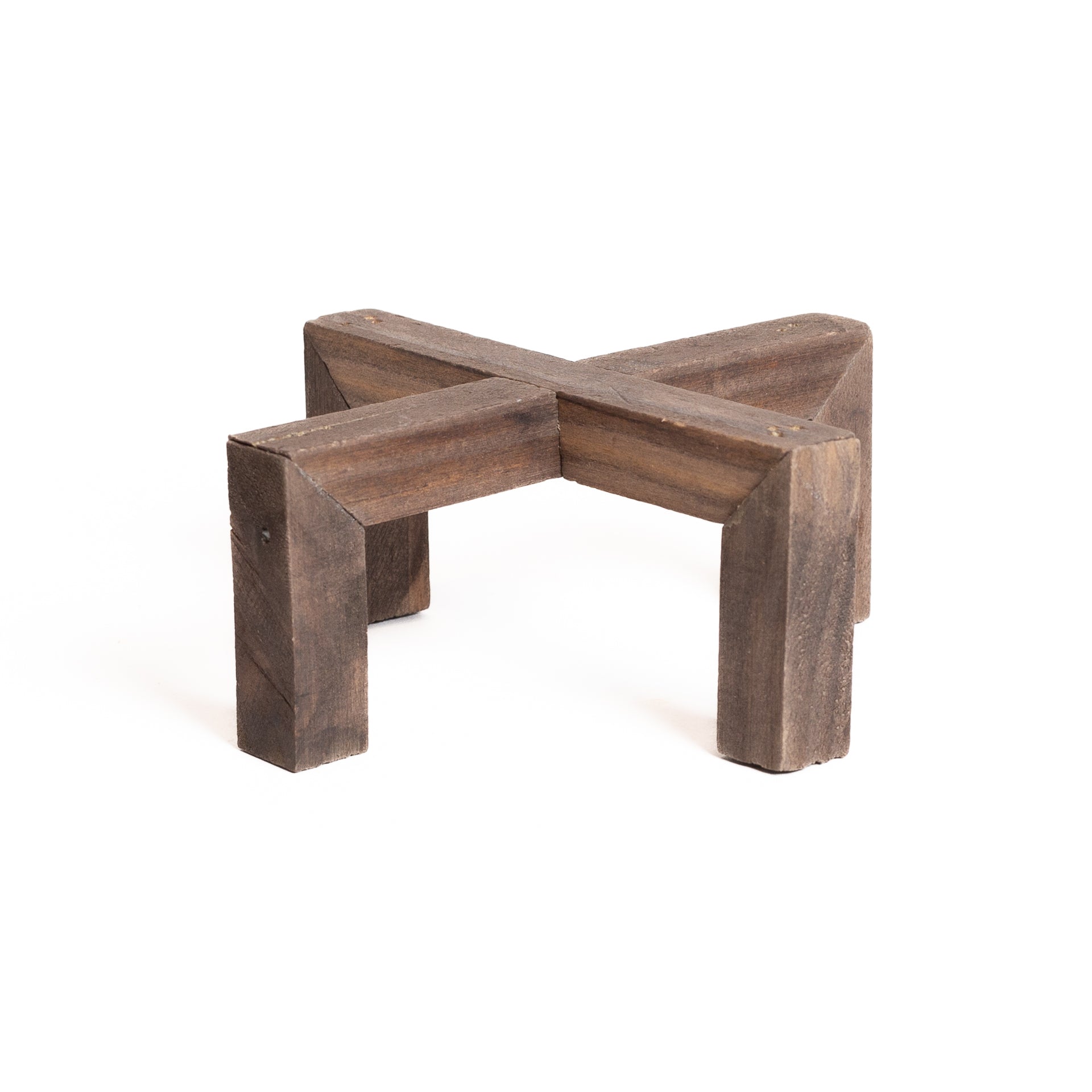 Walnut Cross Pedestal Plant Stand - Urban Sprouts