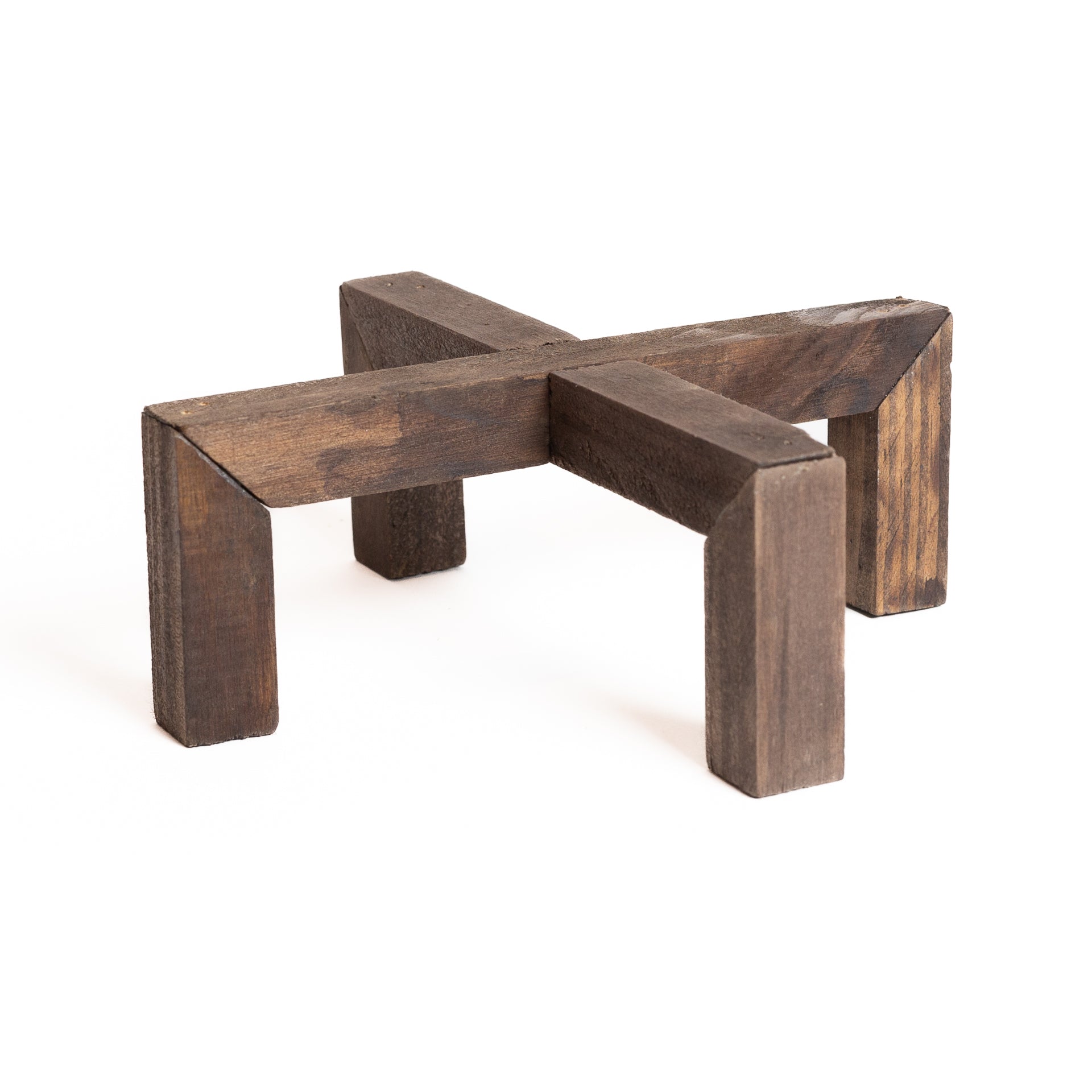 Walnut Cross Pedestal Plant Stand - Urban Sprouts