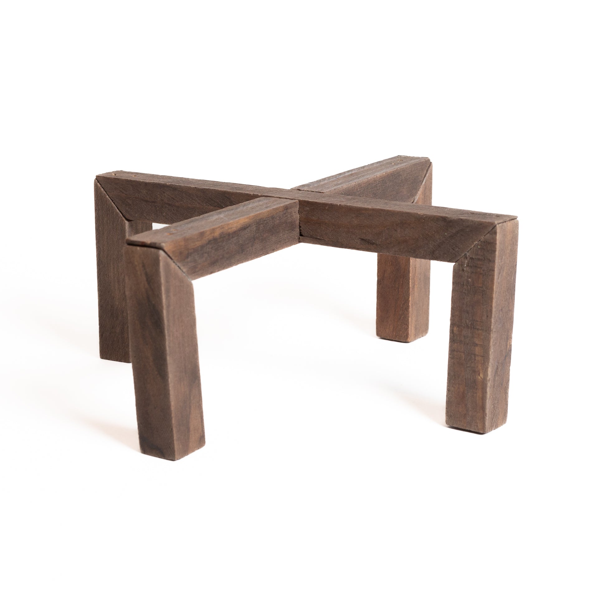Walnut Cross Pedestal Plant Stand - Urban Sprouts