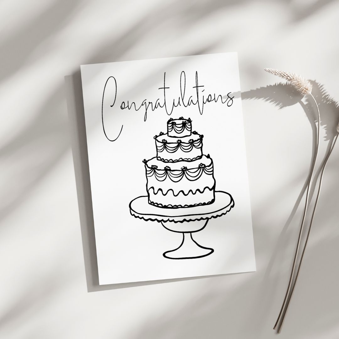 Wedding Cake - Blank Greeting Card - Urban Sprouts