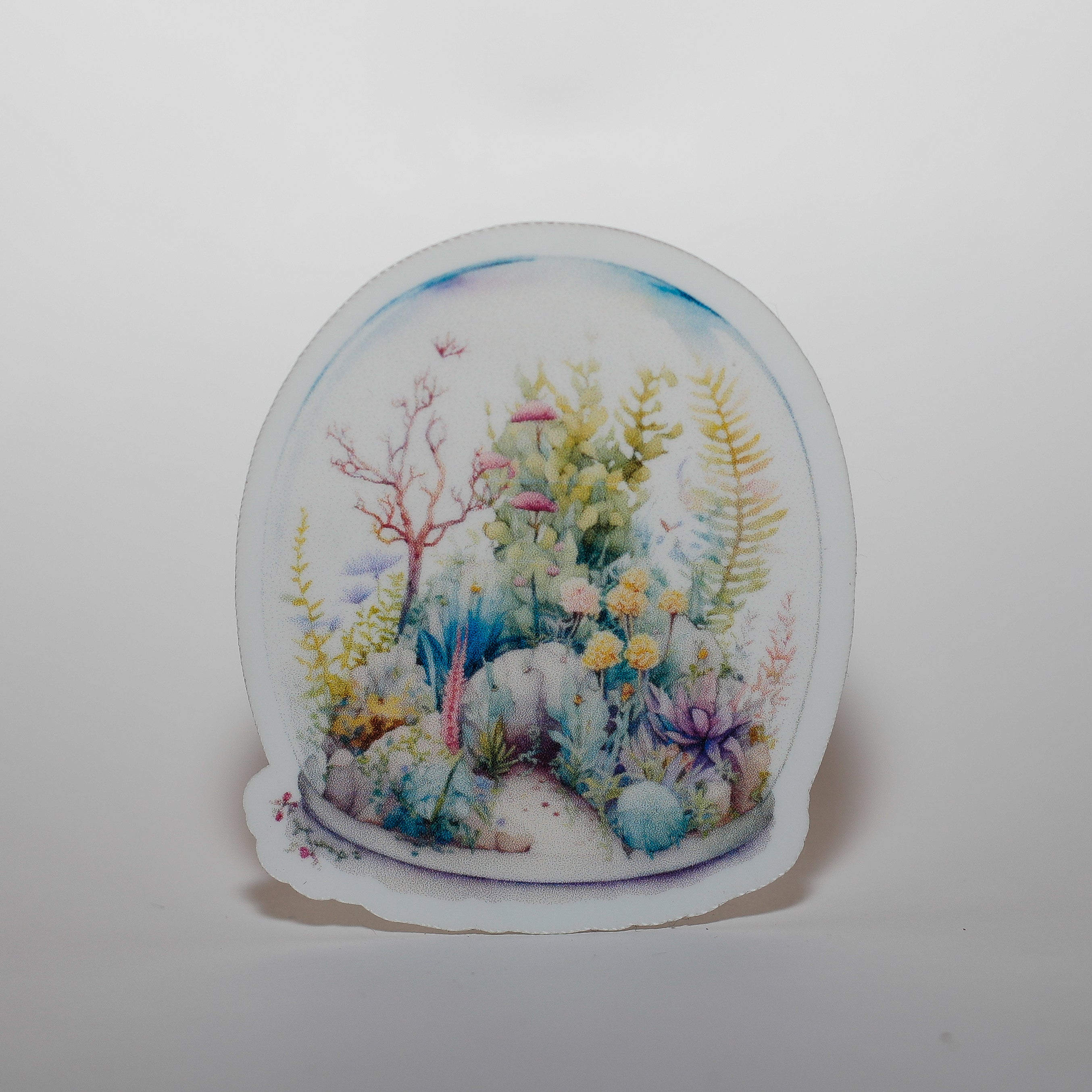 Whimsical Terrarium Cloche Sticker