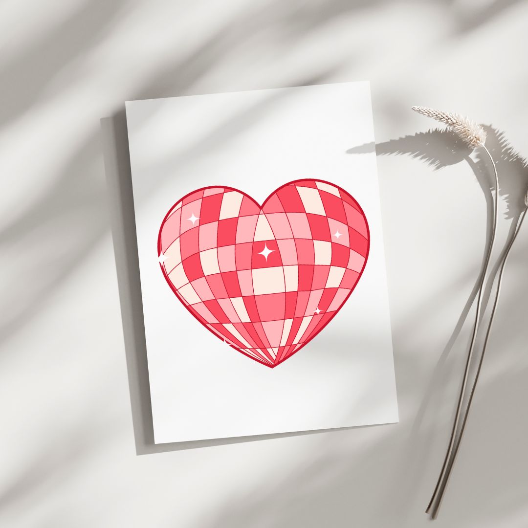 Disco Heart - Blank Greeting Card - Urban Sprouts