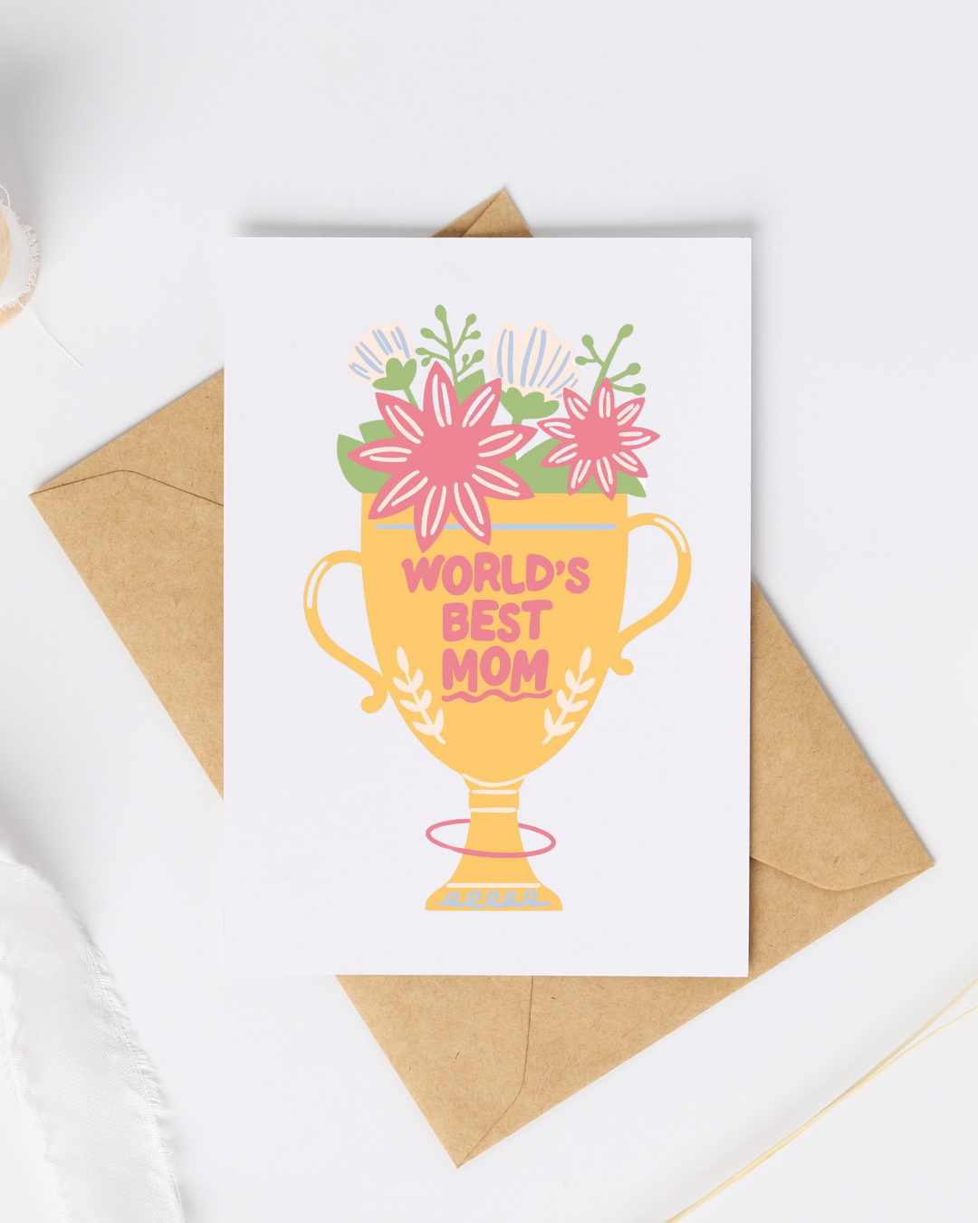World's Best Mom - Blank Greeting Card - Urban Sprouts