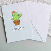 You Did It Cute Cactus - Blank Greeting Card - Urban Sprouts