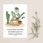 You're Never Too Old to Set Another Goal - Blank Greeting Card - Urban Sprouts