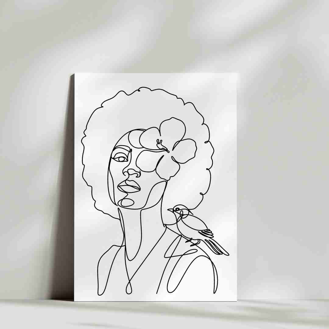 Hibiscus Bird Woman - Blank Greeting Card