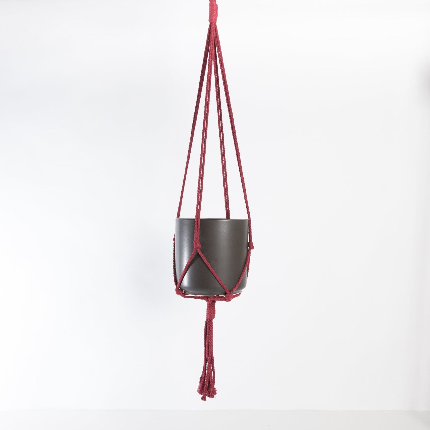 Kytras Keepers Hanger 36" Wine Red Minimalist Cotton Macrame Plant Hanger