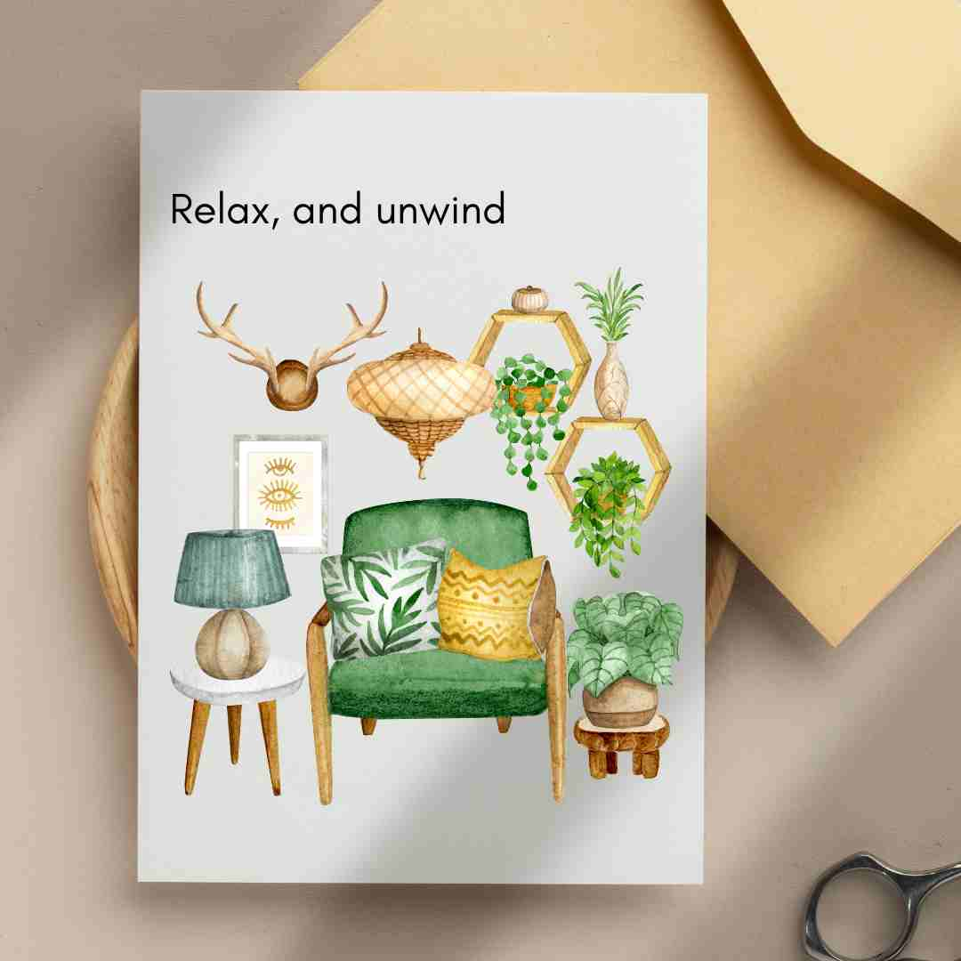 Relax & Unwind - Blank Greeting Card