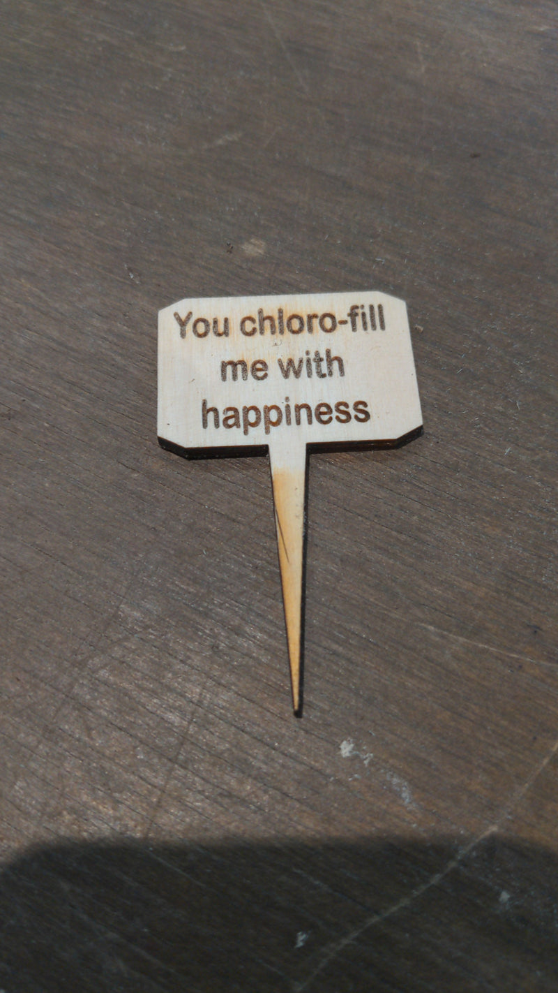 Mini Sign - You chloro-fill me with happiness