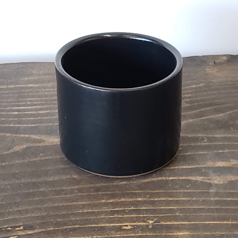 Gravesco Pottery Pot Black / 3" Modern Minimalist Cylinder Planter