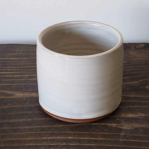 Gravesco Pottery Pot White / 3" Modern Minimalist Cylinder Planter