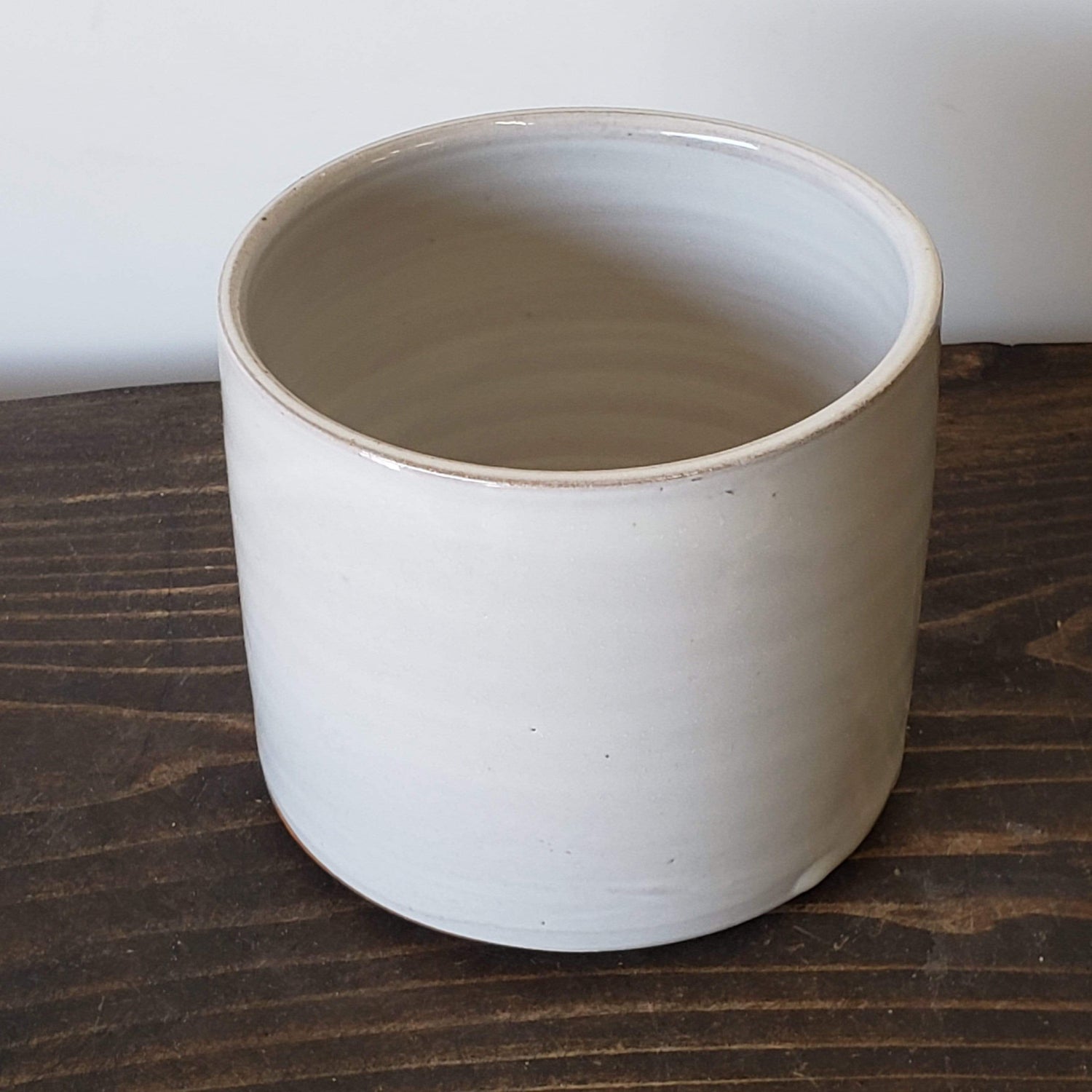 Gravesco Pottery Pot White / 4" Modern Minimalist Cylinder Planter