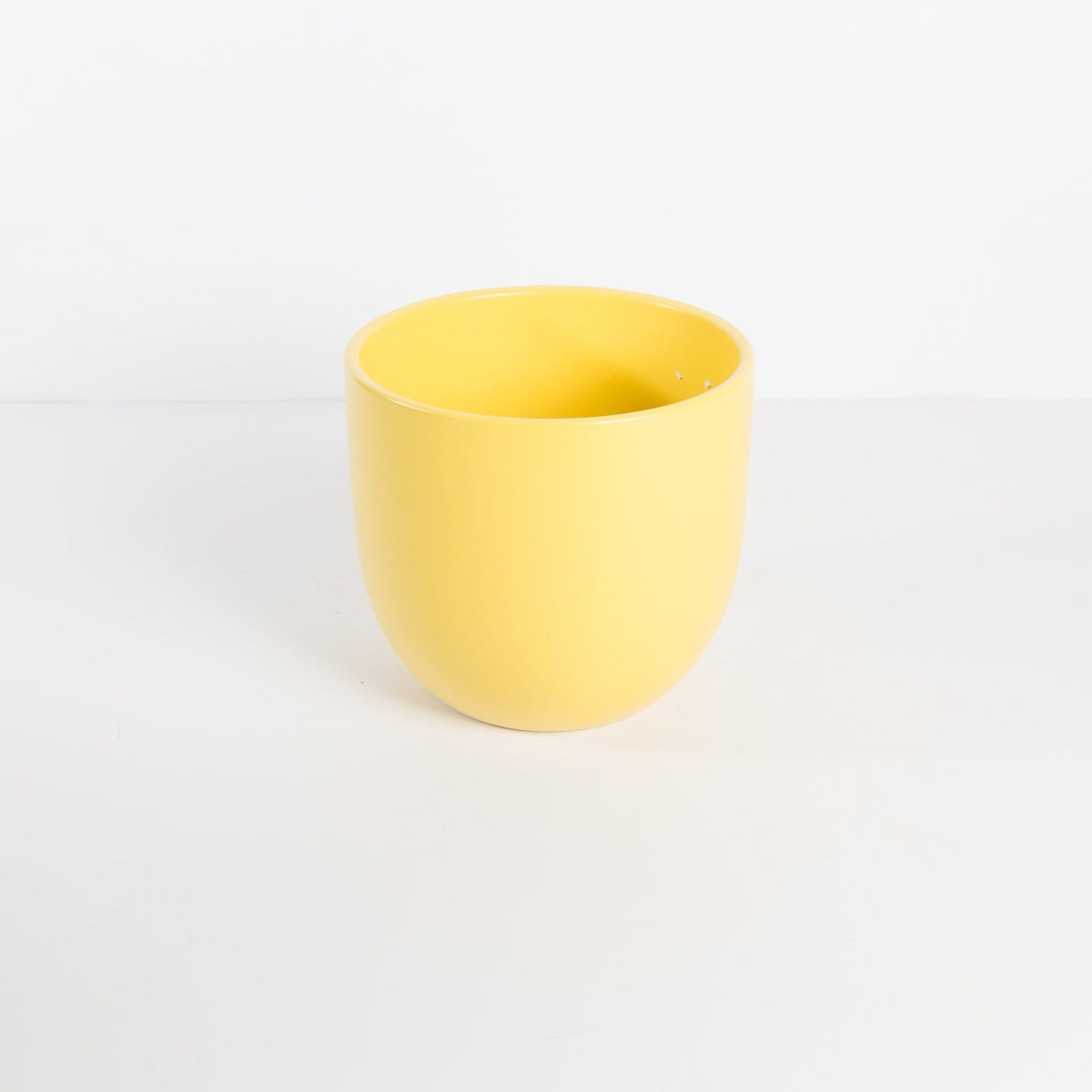 Peach & Pebble Pot 5" / yellow Curve Ceramic Pot