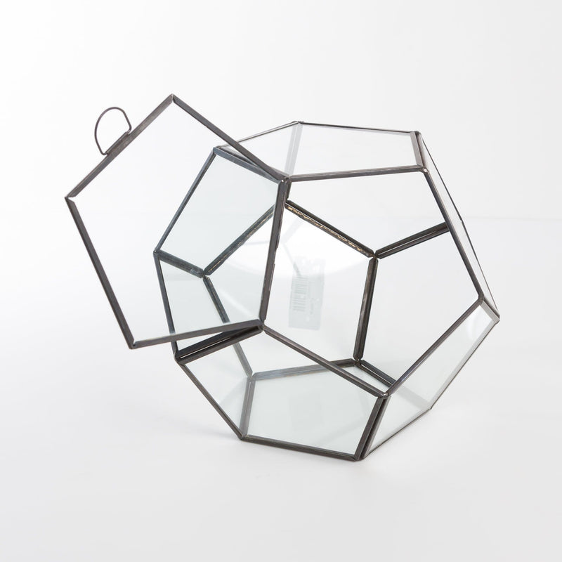 Urban Sprouts Glassware Fused Dodecahedron Faceted Glass Terrarium