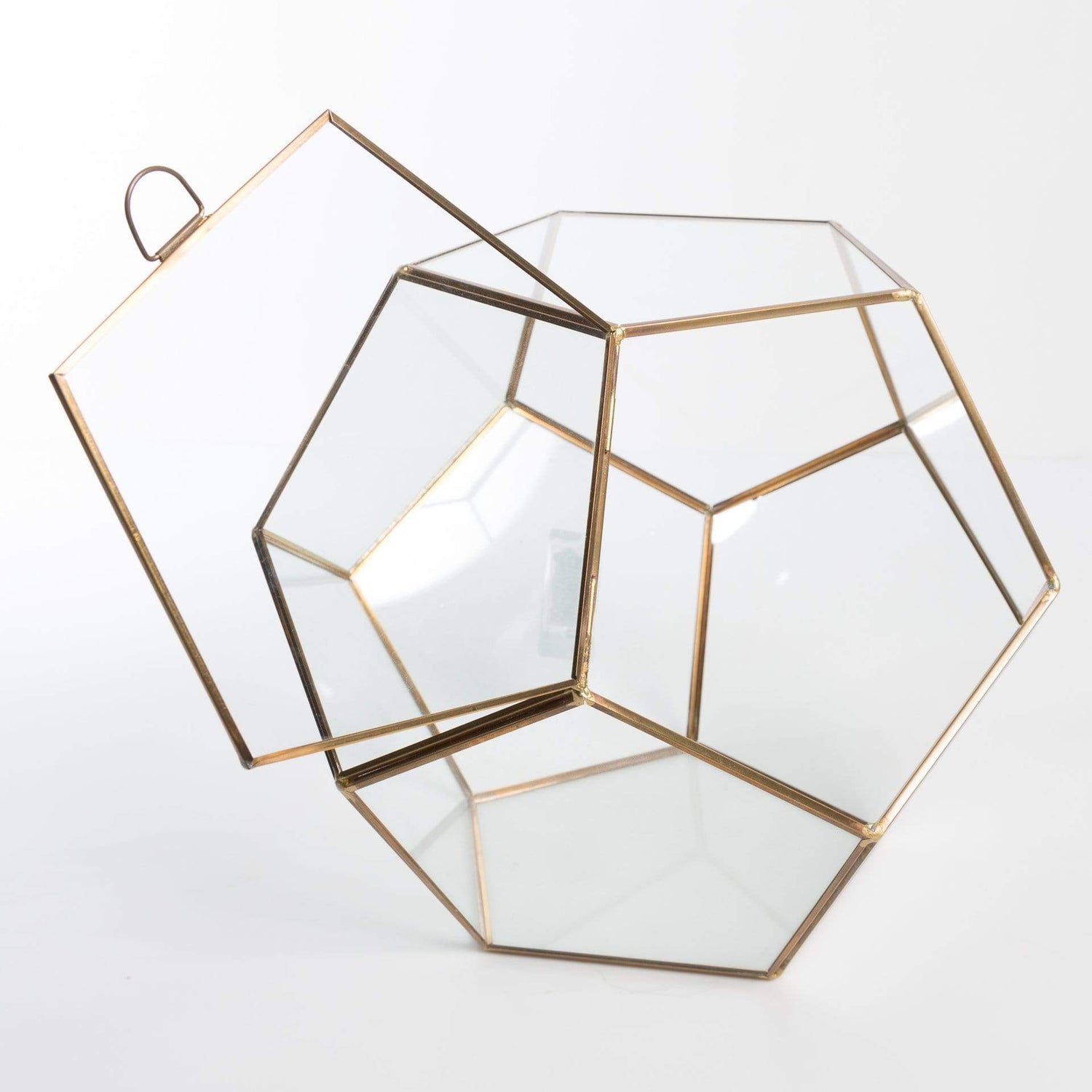 Urban Sprouts Glassware Fused Dodecahedron Faceted Glass Terrarium