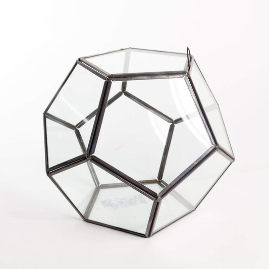 Urban Sprouts Glassware Fused Dodecahedron Faceted Glass Terrarium