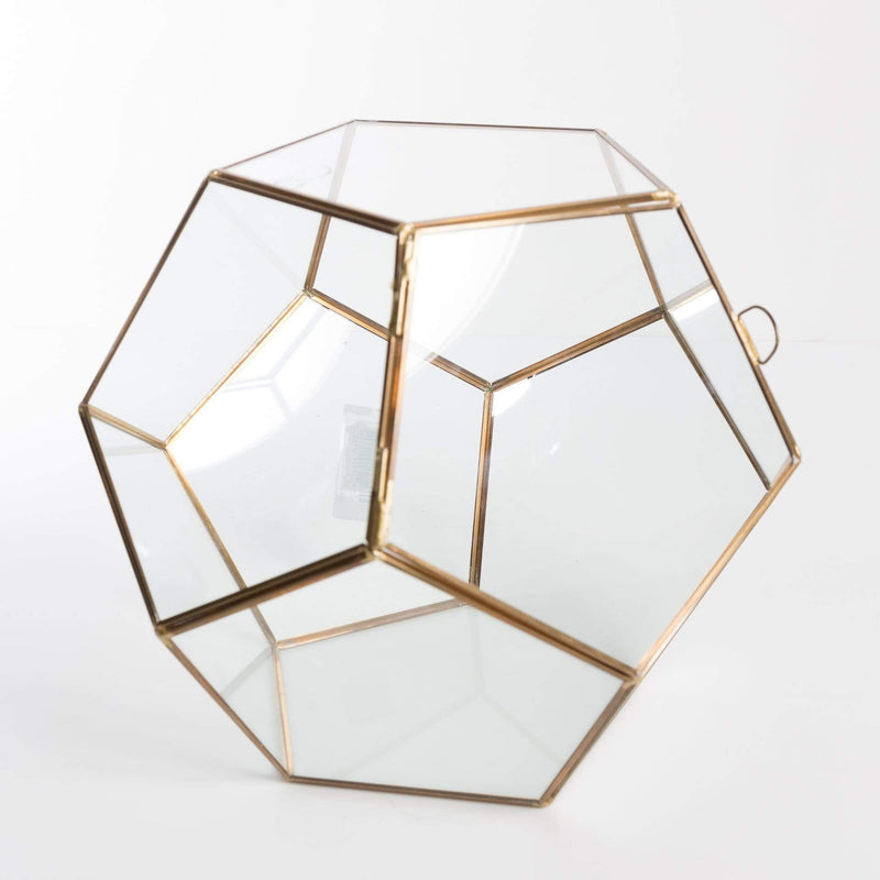 Urban Sprouts Glassware Fused Dodecahedron Faceted Glass Terrarium