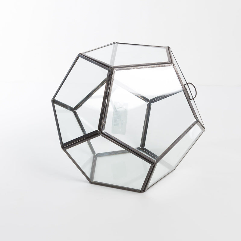 Urban Sprouts Glassware Fused Dodecahedron Faceted Glass Terrarium