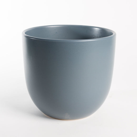 Urban Sprouts Pot 7" / Dusty Blue Curve Ceramic Pot