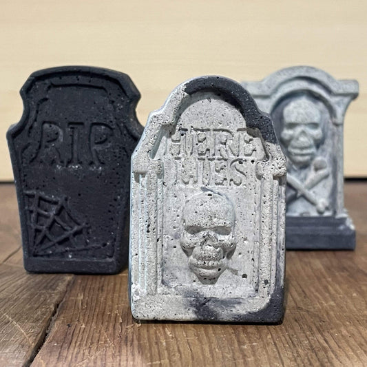 Urban Sprouts Production Prop Grey Marble Mini Cement Tombstone Prop