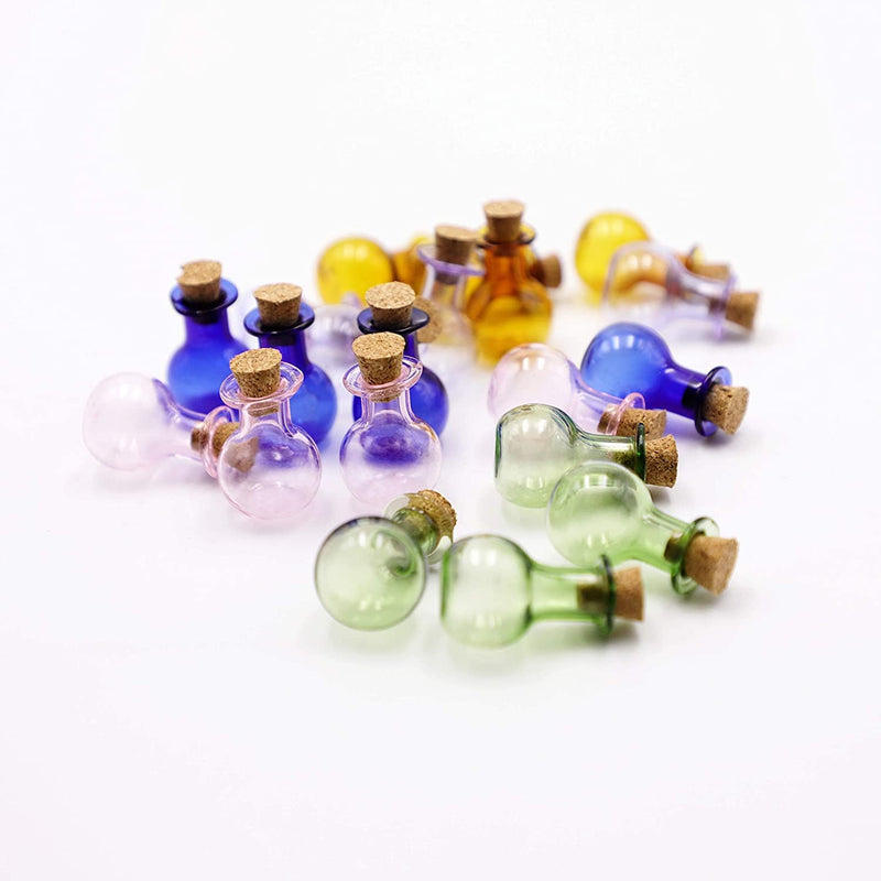 Potion Bottle 7 Mini Small Coloured Glass With Cork: 2ml, Glass Bottles,  Magic Potion, Cork Stopper. 