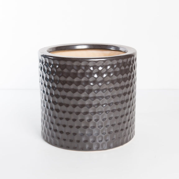 Washington Pottery Company Pot Matte Black / 8" Dimple Cylinder Planter